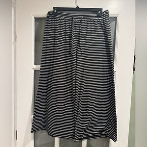 Black and White Striped Wide Leg Pants